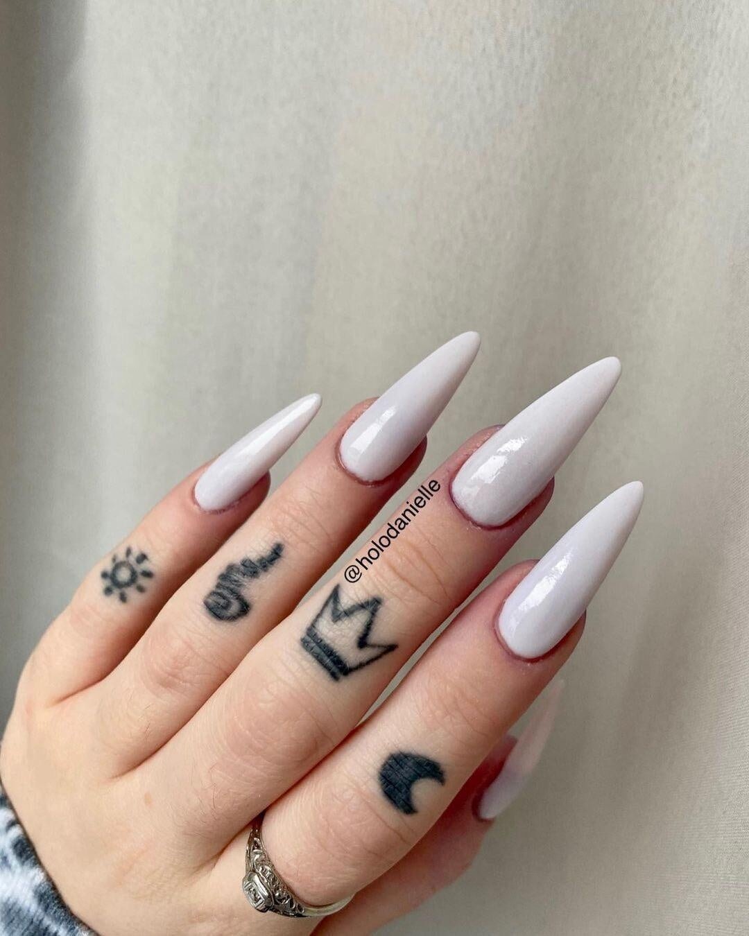 Gel Extension Tips - Stiletto ♥︎ Clear ♥︎ Long False Nails Twinkled T 