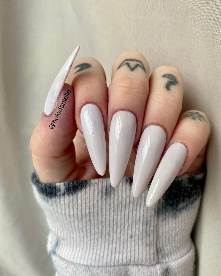 Gel Extension Tips - Stiletto ♥︎ Clear ♥︎ Long False Nails Twinkled T 