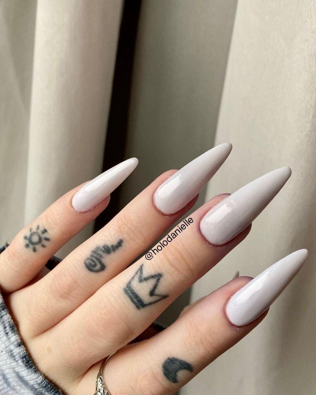 Gel Extension Tips - Stiletto ♥︎ Clear ♥︎ Long False Nails Twinkled T 