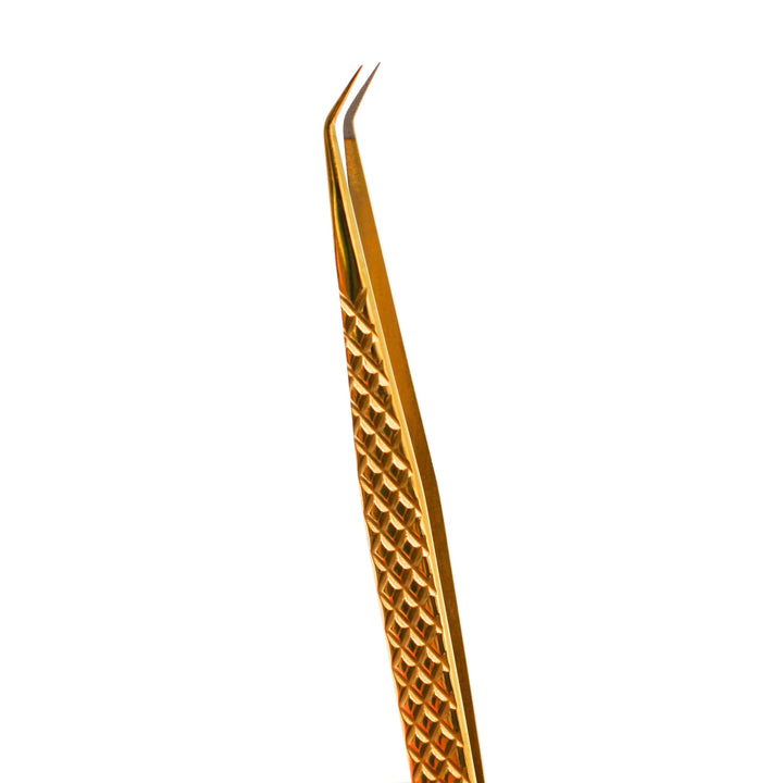 Gold Micro Fiber - MF7 - Xtra Long Skinny Tweezers Tweezers Mega Lash Academy 