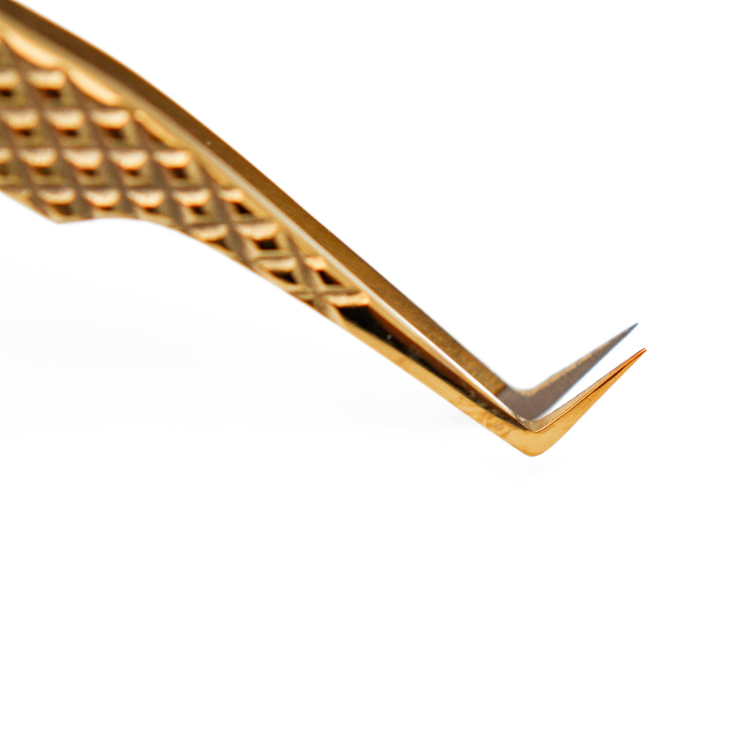 Gold Micro Fiber - MF9 - Long Boot Volume Tweezers Tweezers Mega Lash Academy 