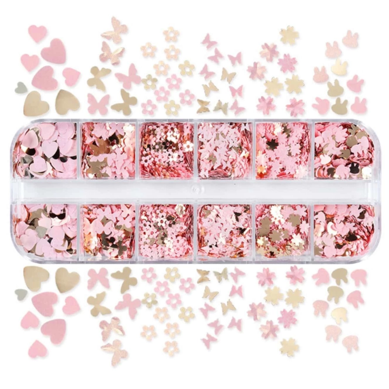 Gold & Pastel Pink Lash Decals n.24 False Eyelash Accessories Mega Lash Academy 