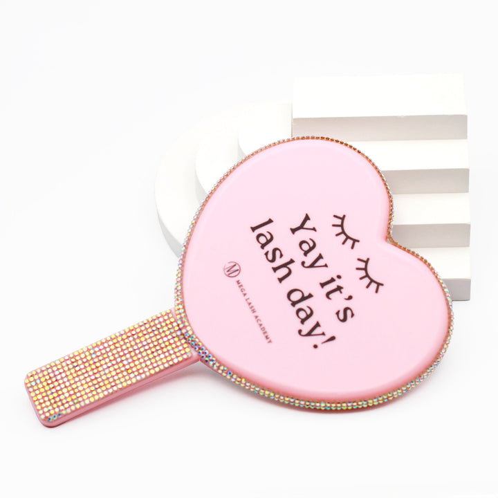 Heart-Shaped Lash Mirror Face Mirrors Mega Lash Academy Pink - Lash Day 