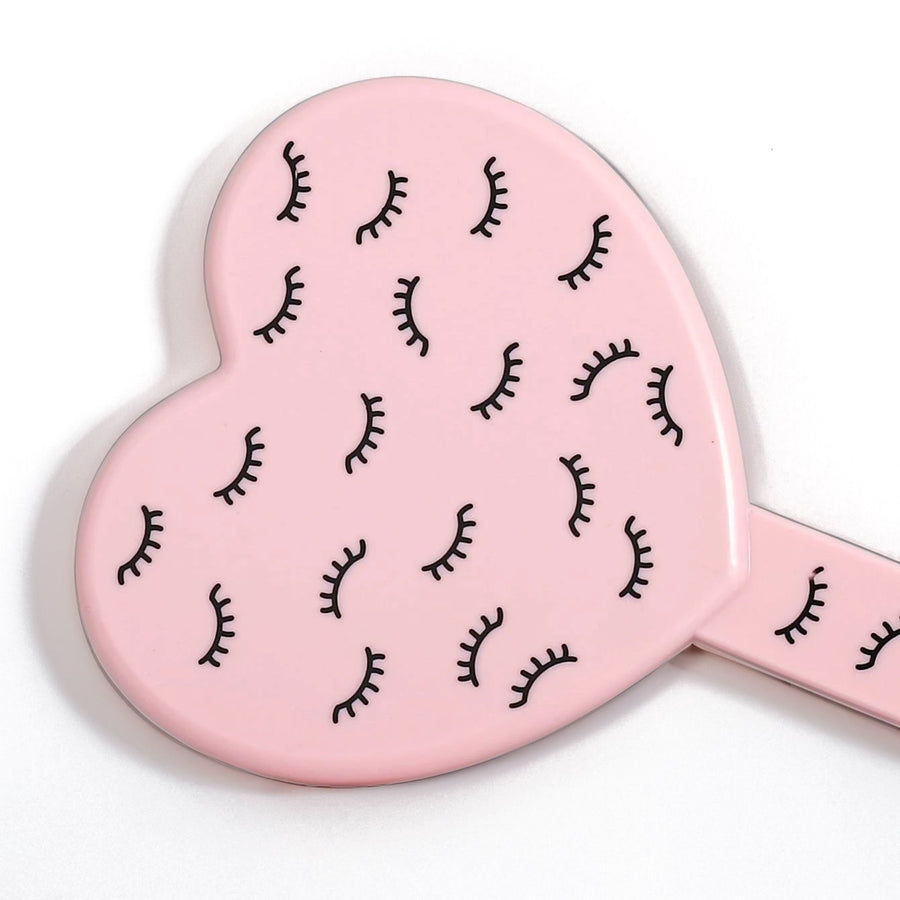 Heart shape handheld mirror cute lash pattern lash supplies