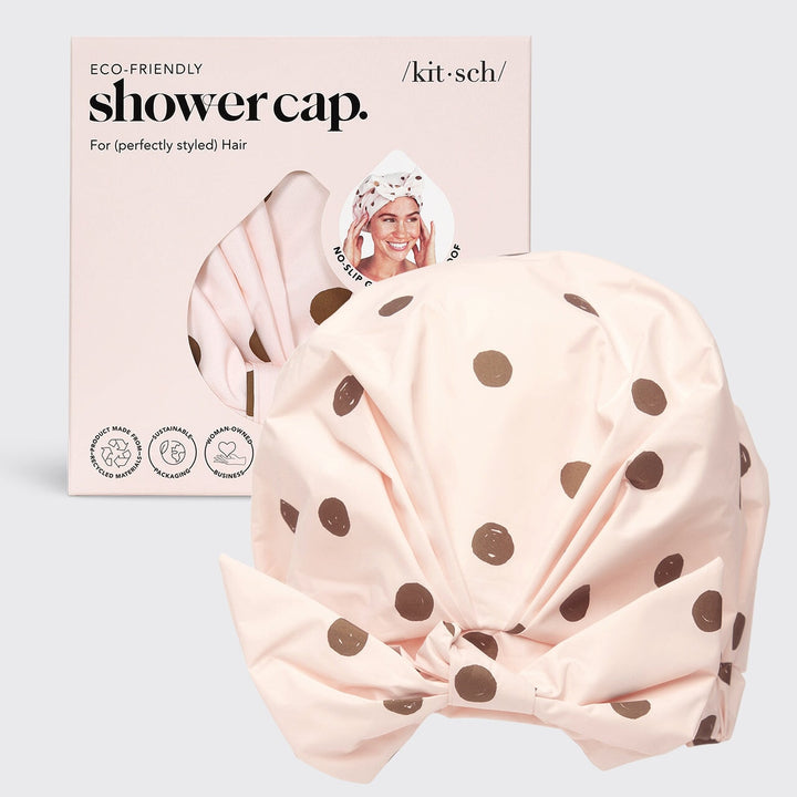 Luxury Shower Cap - Blush Dot Shower Caps KITSCH 