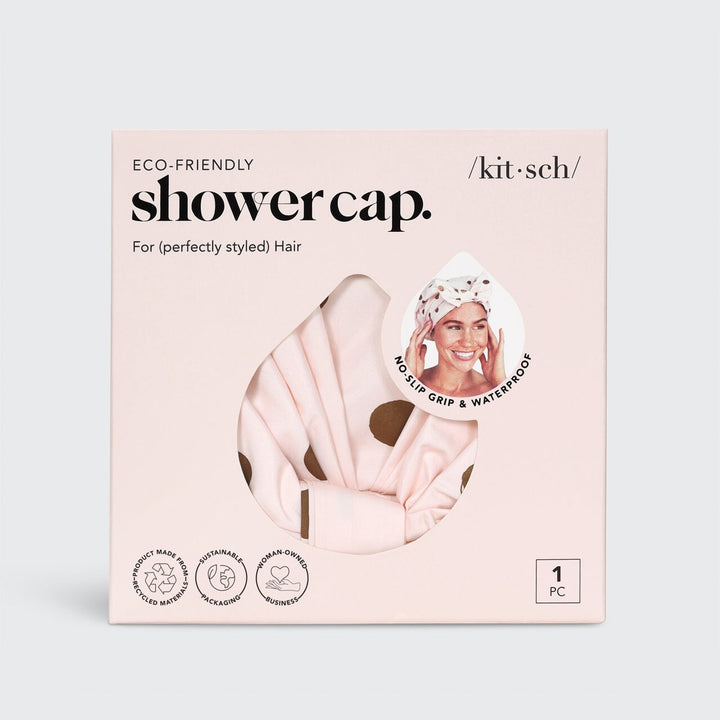 Luxury Shower Cap - Blush Dot Shower Caps KITSCH 