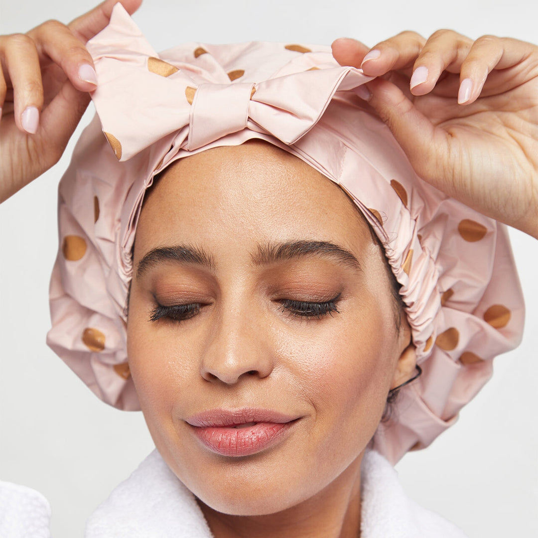 Luxury Shower Cap - Blush Dot Shower Caps KITSCH 