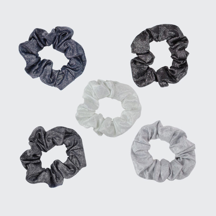 Metallic Scrunchies - Black/Gray Scrunchies KITSCH 