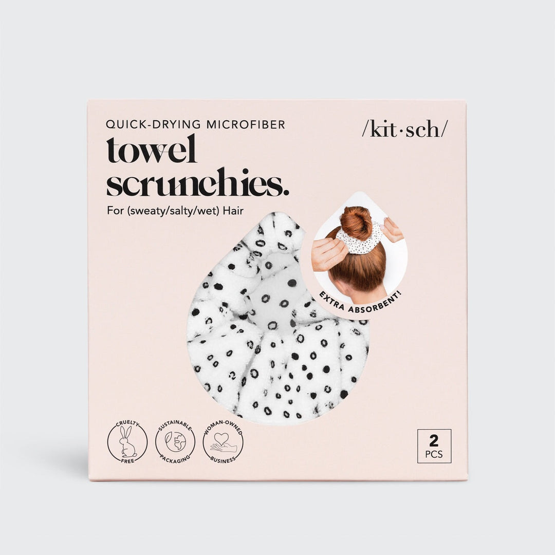 Microfiber Quick-Dry Towel Scrunchies 2pc - Micro Dot Towel Scrunchies KITSCH 