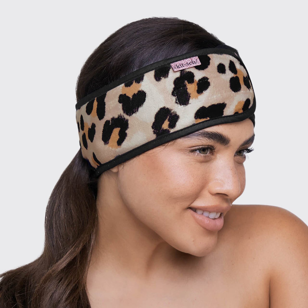 Microfiber Spa Headband - Leopard Spa Headbands KITSCH 