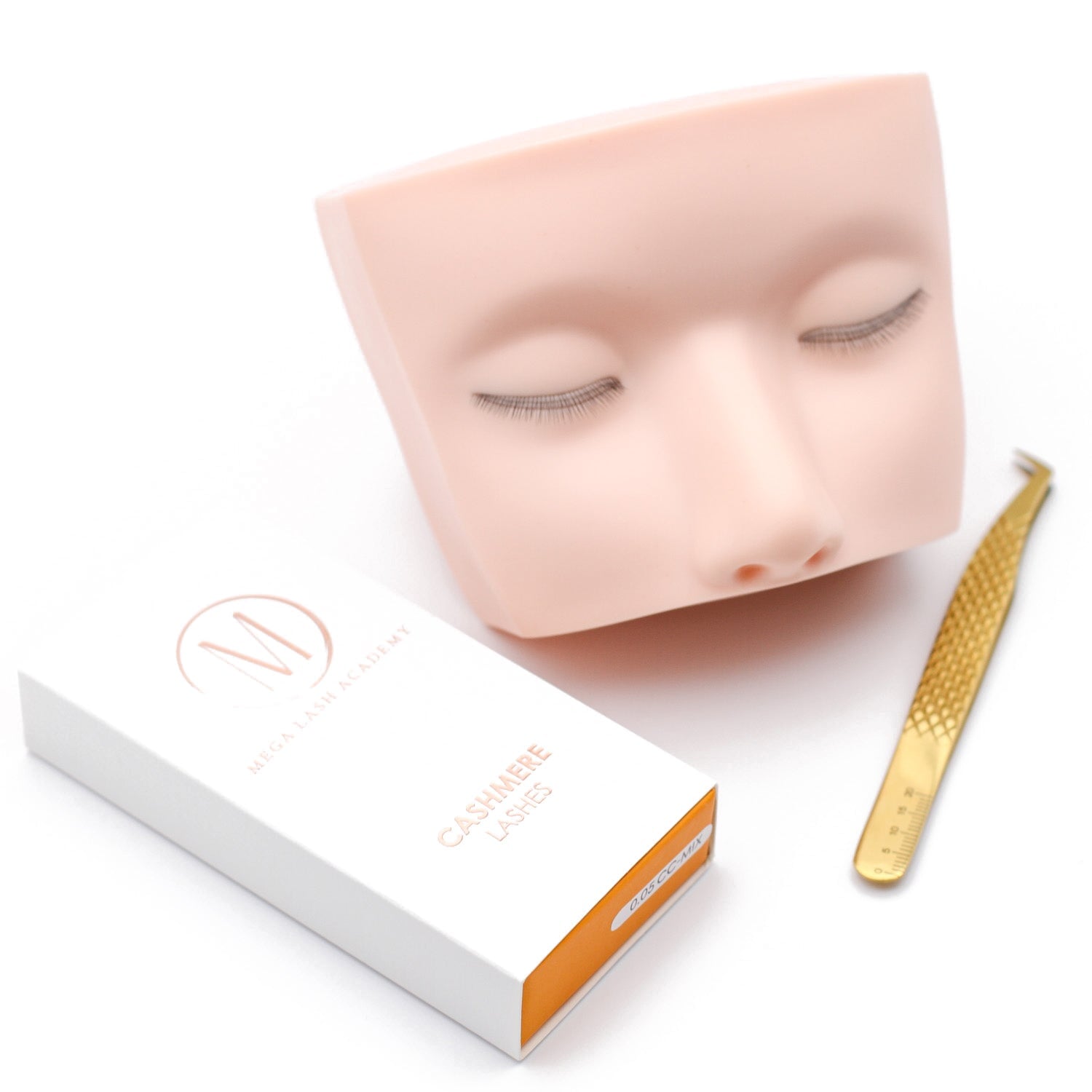 Mini Lash Practice Mannequin with Lash Layers Lash Extensions Practice Tray Mega Lash Academy 