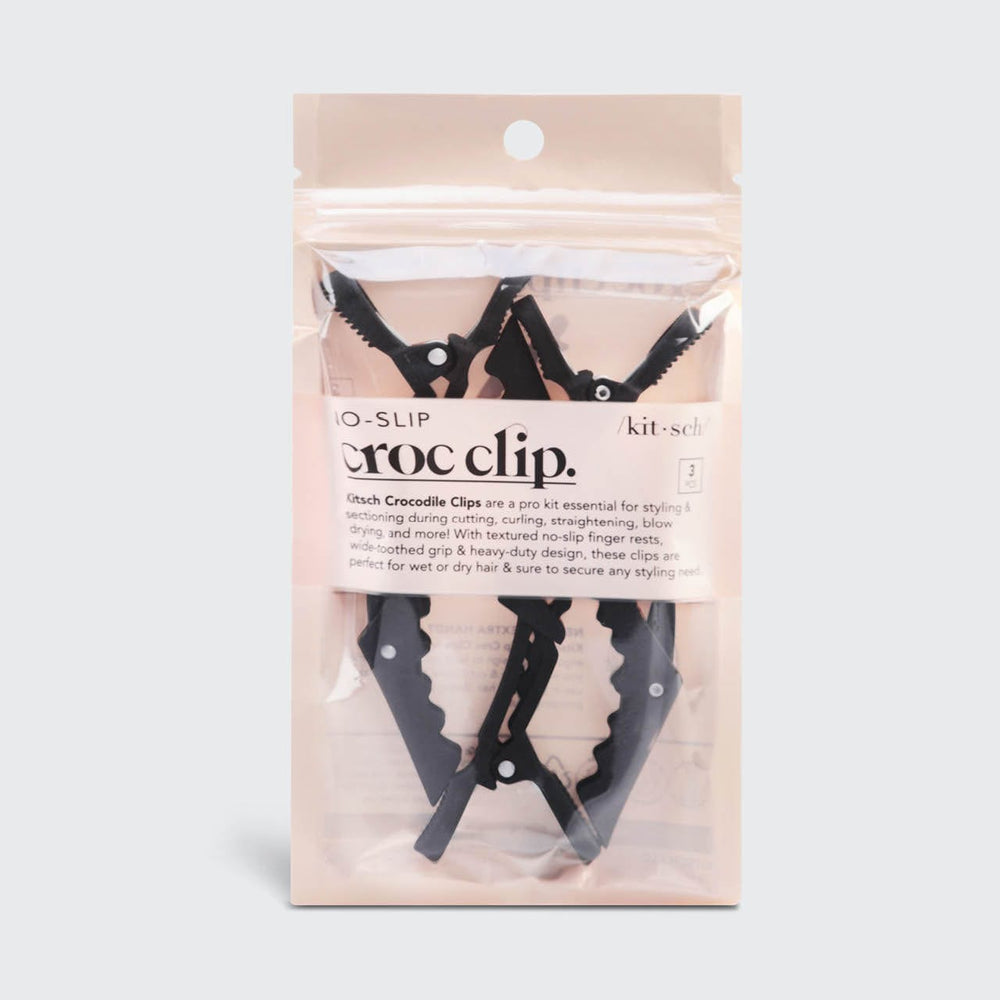 No Slip Crocodile Clip 3pc - Black Hair Pin KITSCH 