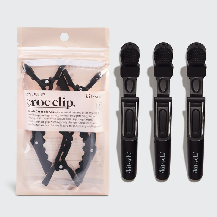 No Slip Crocodile Clip 3pc - Black Hair Pin KITSCH 