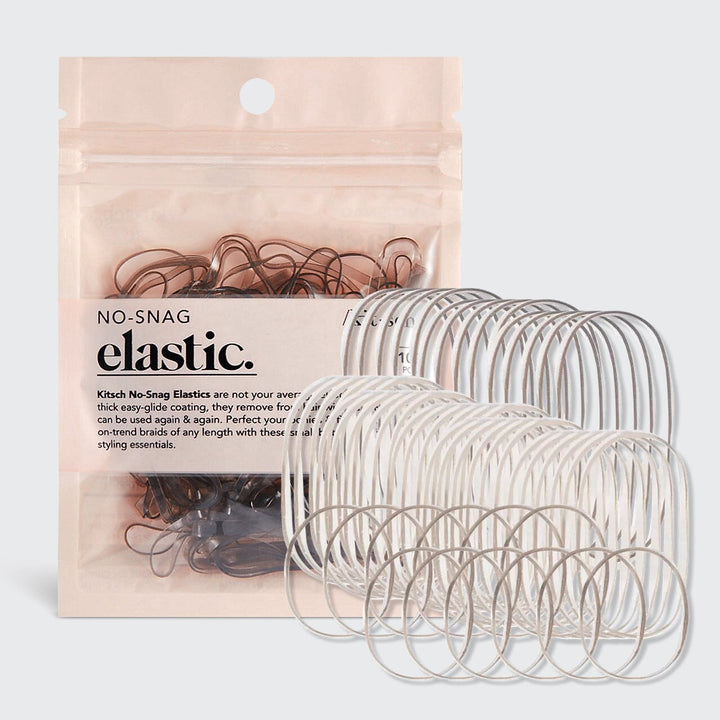 No-Snag Elastic 100pc (Brown) Hair Ties KITSCH 