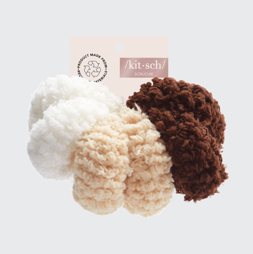 Organic Cotton Fluffy Ponies 6pc- Neutral Hair Ties KITSCH 