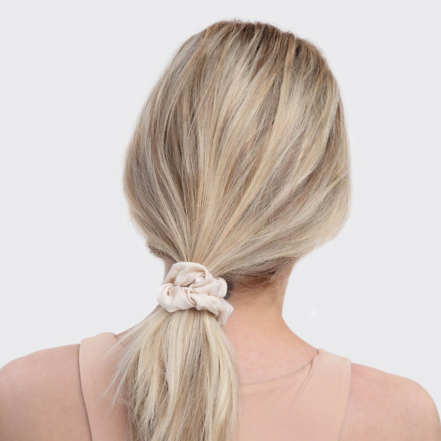 Organic Cotton Knit Scrunchies 5pc - Cream Hair Ties KITSCH 