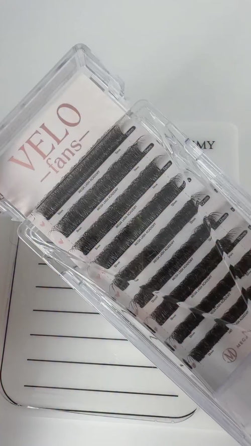 One step promade fans lashes extension Velo Fans handmade fans alternative