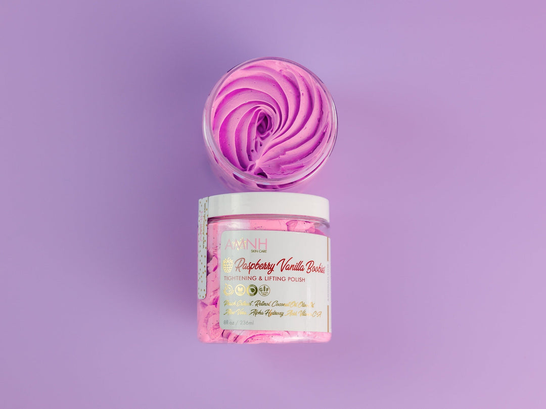 Raspberry Vanilla Boobies Collection | Body Butter| Serum| Sugar Scrub| AMINNAH 