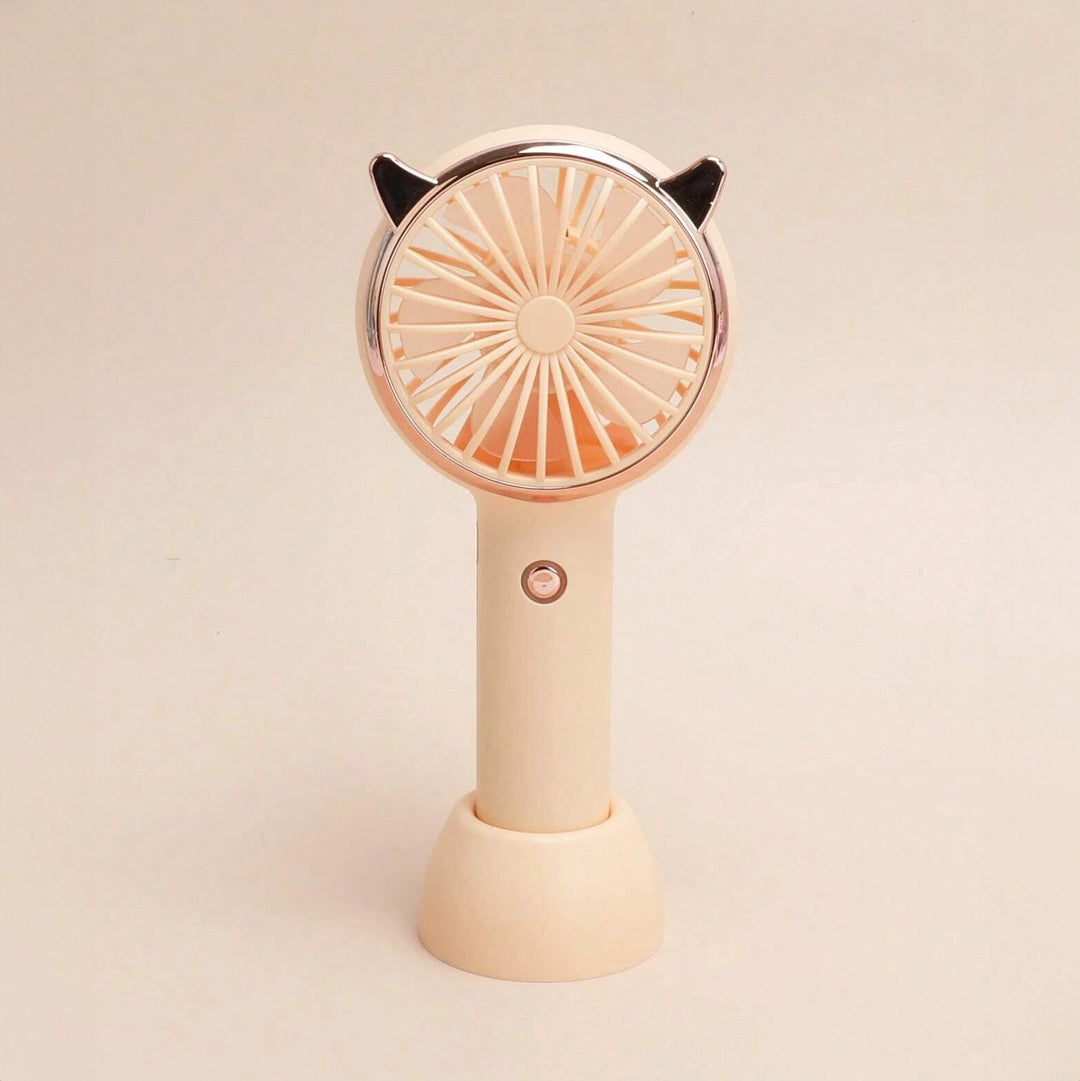 Rechargeable Fan with LED Light Powered Hand Fans & Misters Mega Lash Academy #color_beige