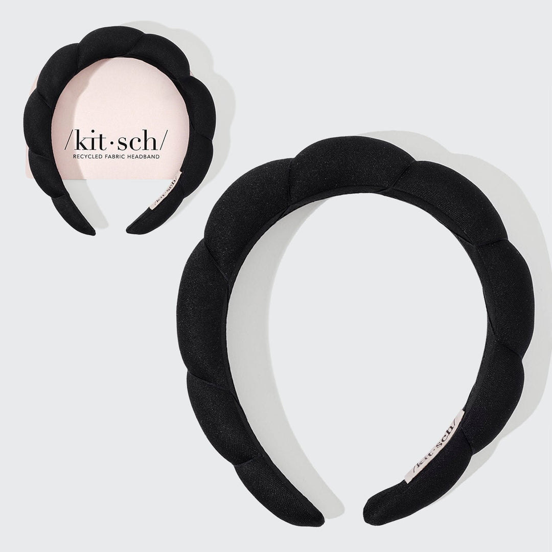 Recycled Fabric Cloud Headband 1pc - Black Headbands KITSCH 