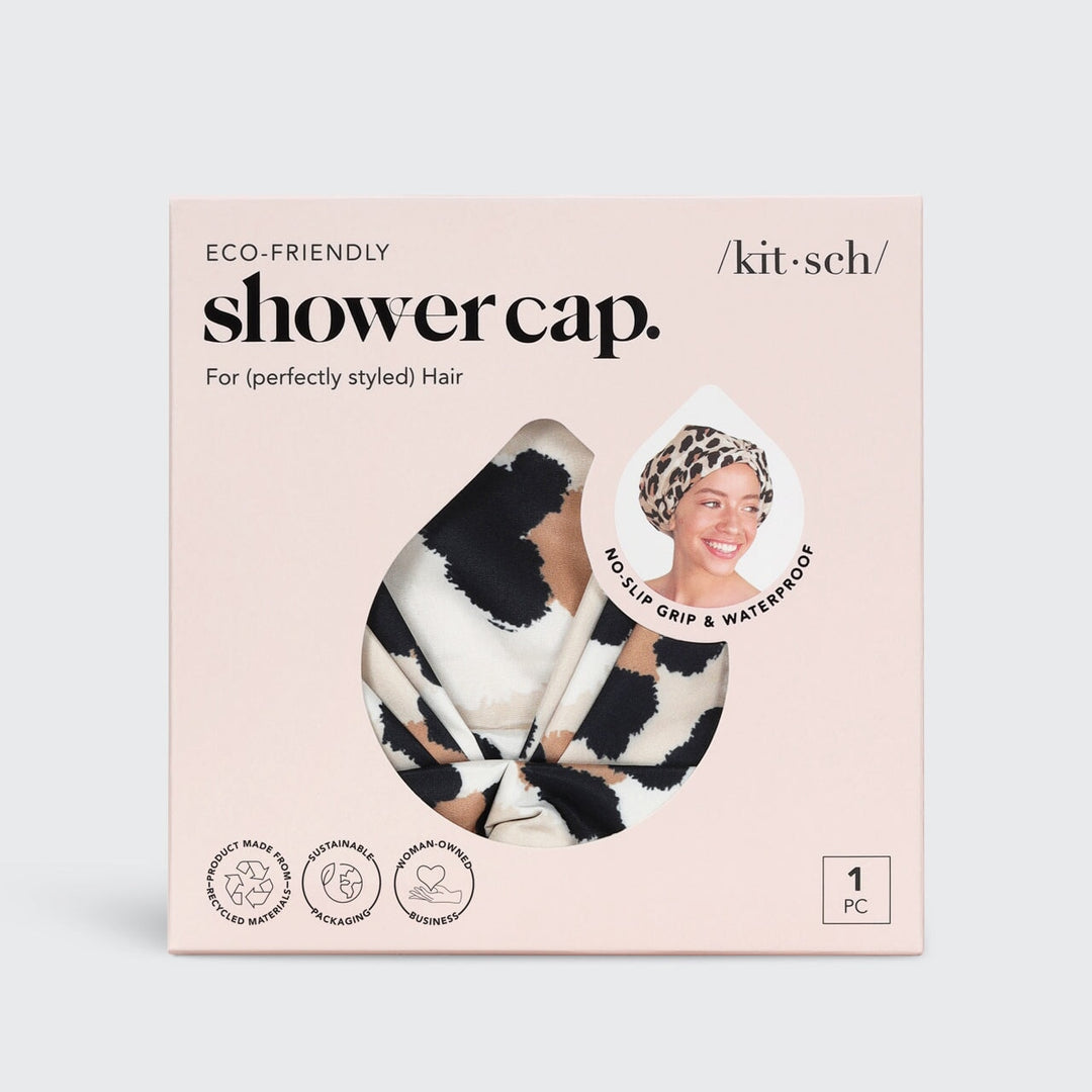 Recycled Polyester Luxe Shower Cap - Leopard Shower Caps KITSCH 