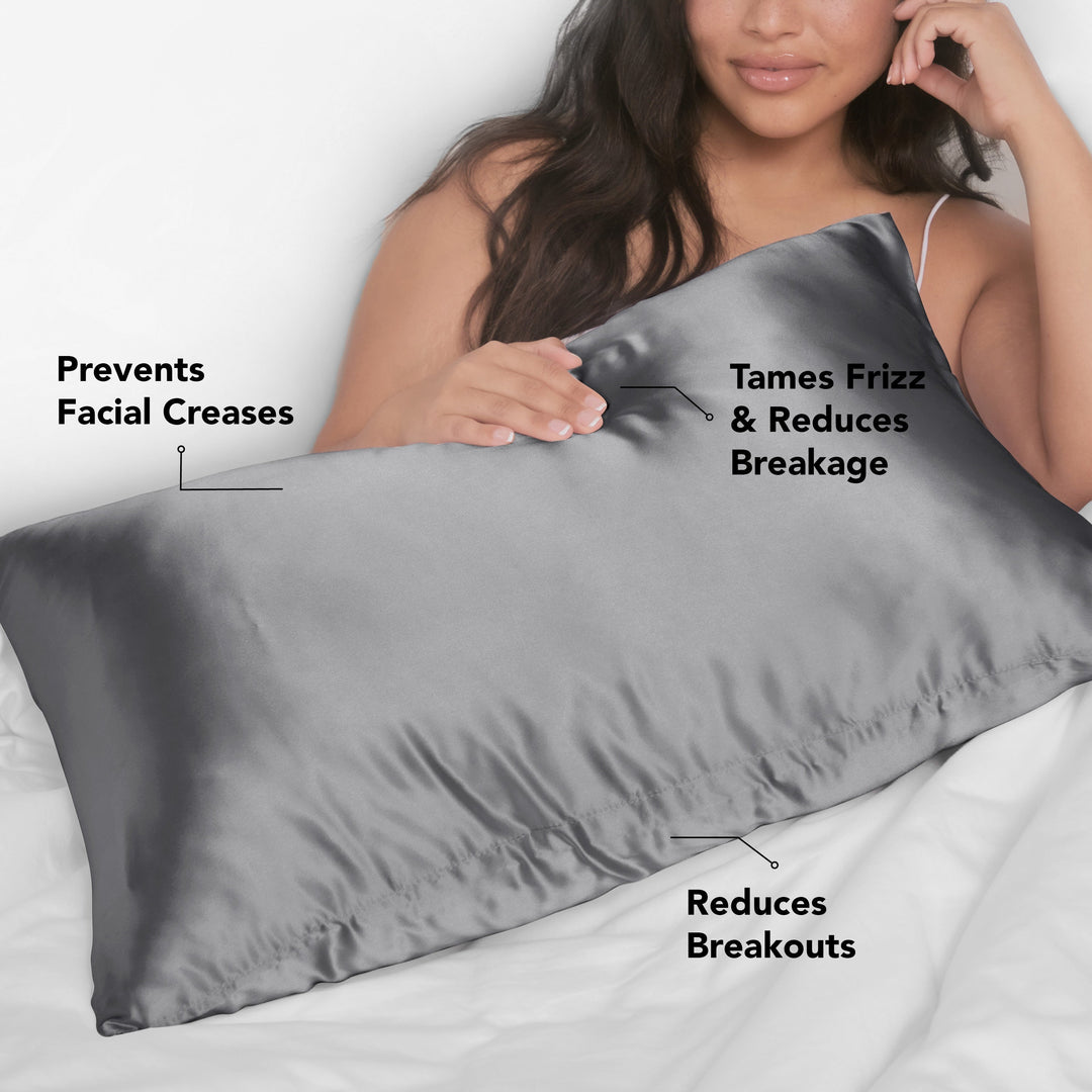 Satin King Pillowcase - Charcoal Pillowcases KITSCH 