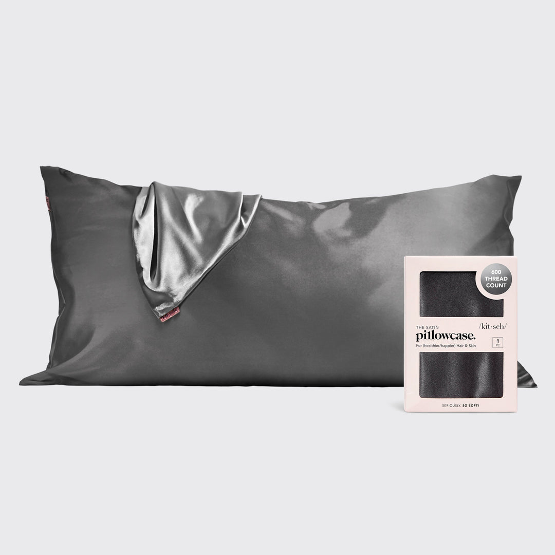 Satin King Pillowcase - Charcoal Pillowcases KITSCH 