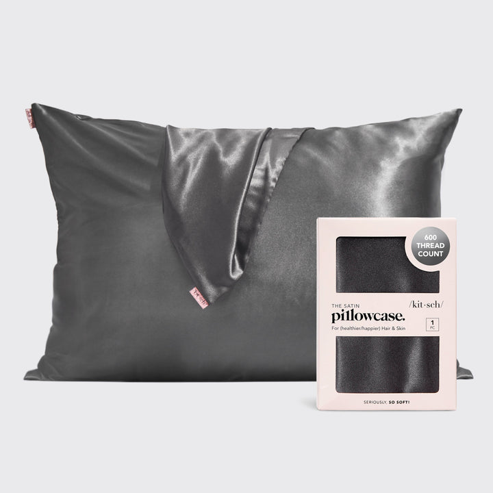 Satin Pillowcase - Charcoal Grey Pillowcases KITSCH 