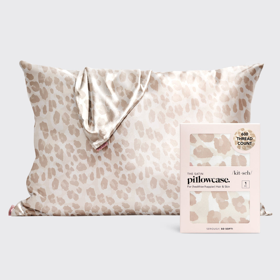 Satin Pillowcase in Leopard Pillowcases KITSCH 