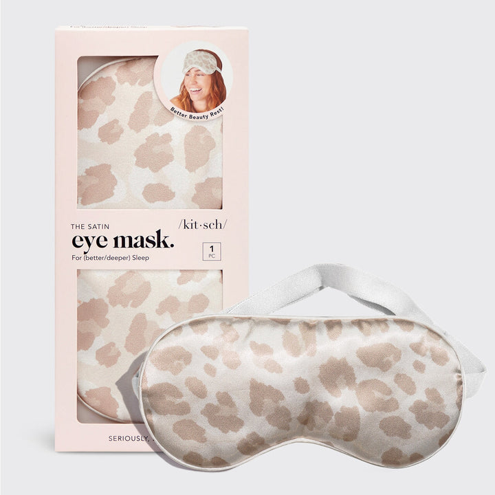 Satin Sleep Eye Mask in Leopard Eye Masks KITSCH 