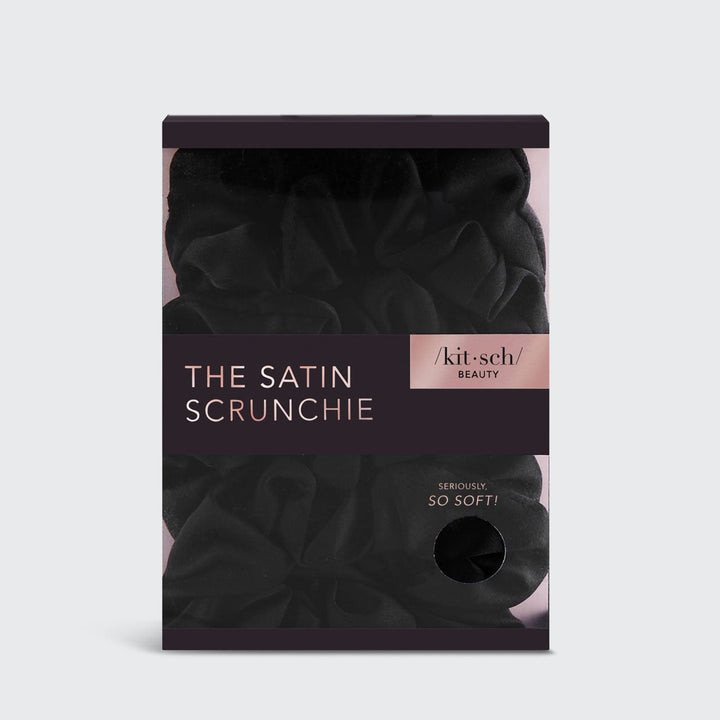 Satin Sleep Scrunchies - Black Scrunchies KITSCH 