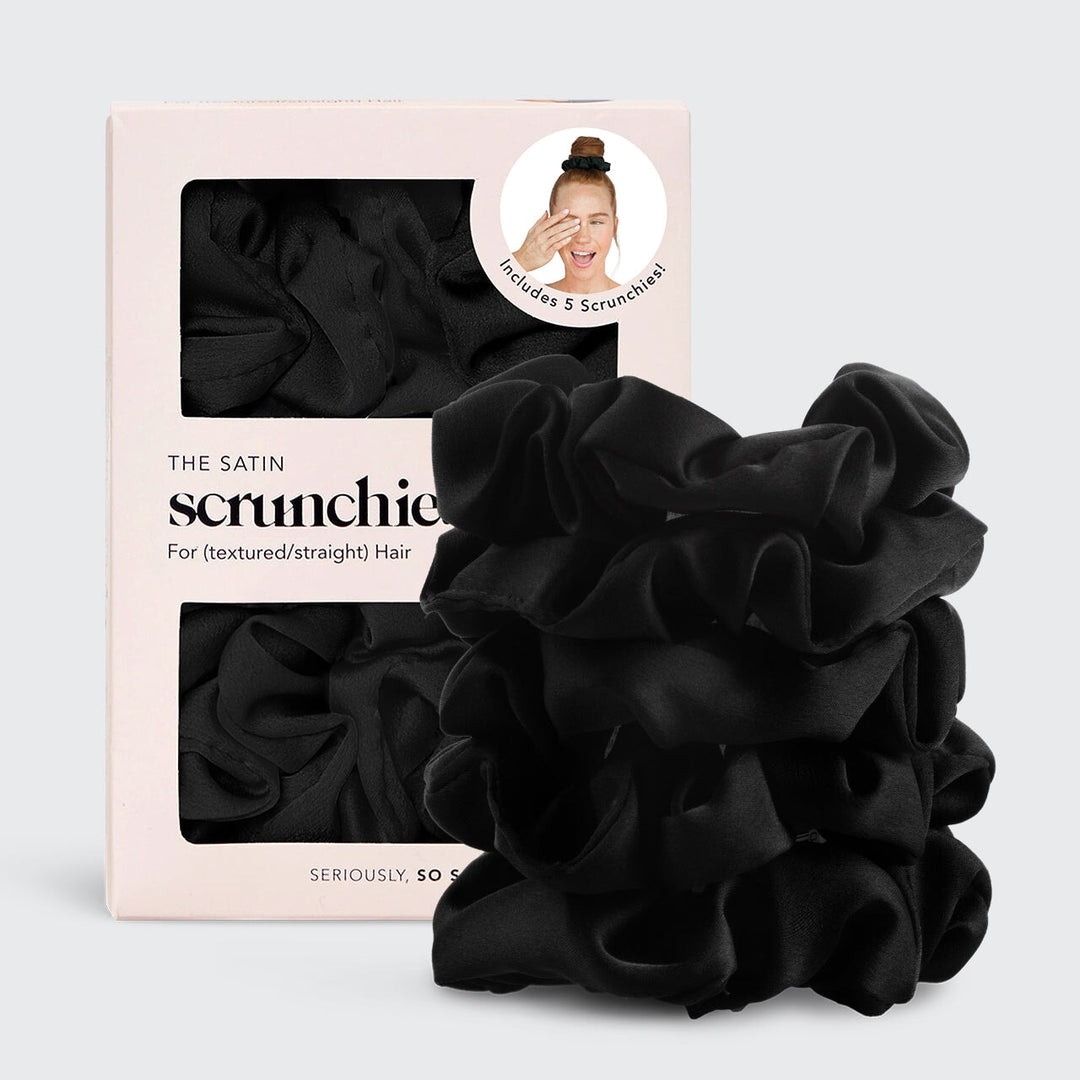 Satin Sleep Scrunchies - Black Scrunchies KITSCH 