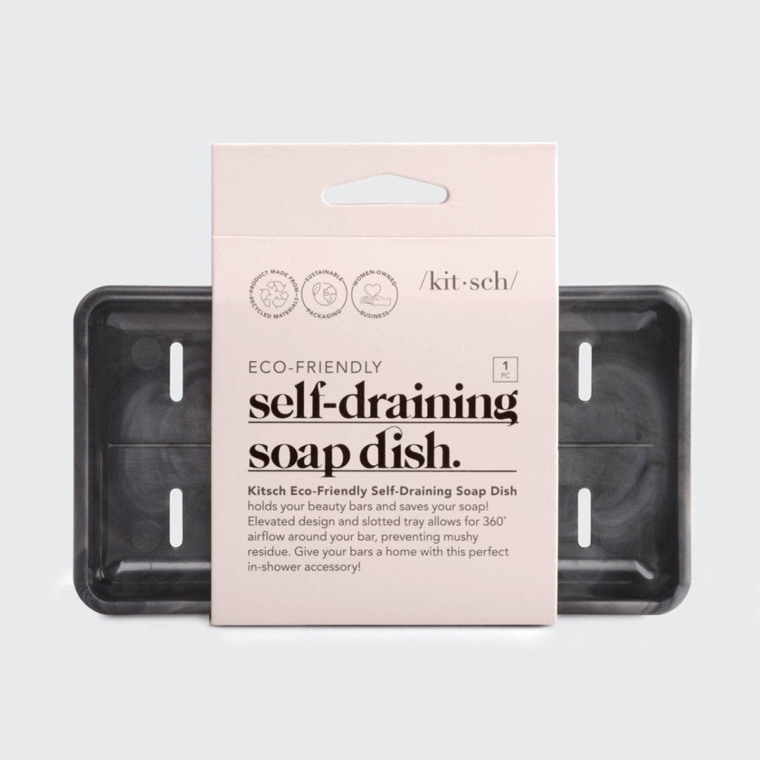 Recycled Plastic Self Draining Soap Dish - Black