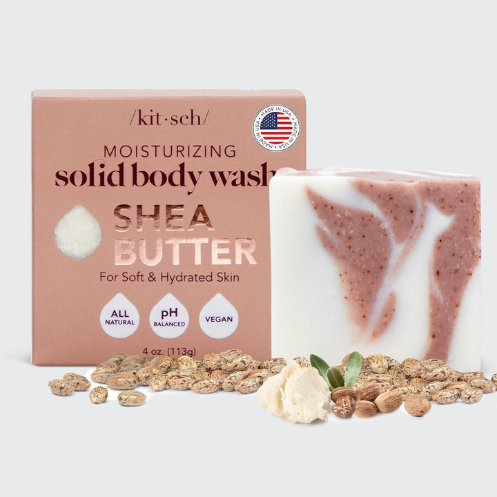 Shea Butter Exfoliating Body Wash Bar Soap KITSCH 