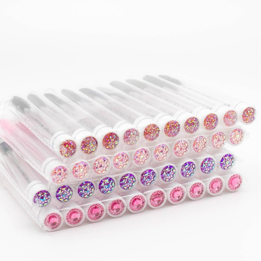 Sparkly Spoolie Brushes in Tubes - 10-pack - Mega Lash Academy