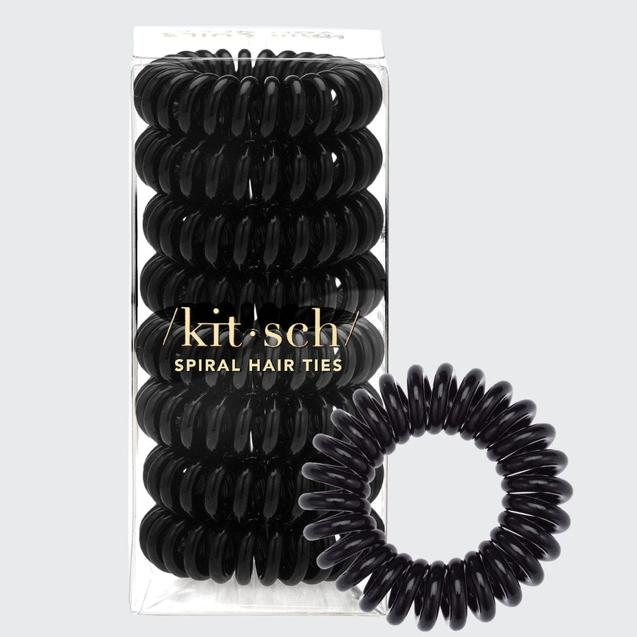 Spiral Hair Ties 8 Pc - Black Hair Ties KITSCH 