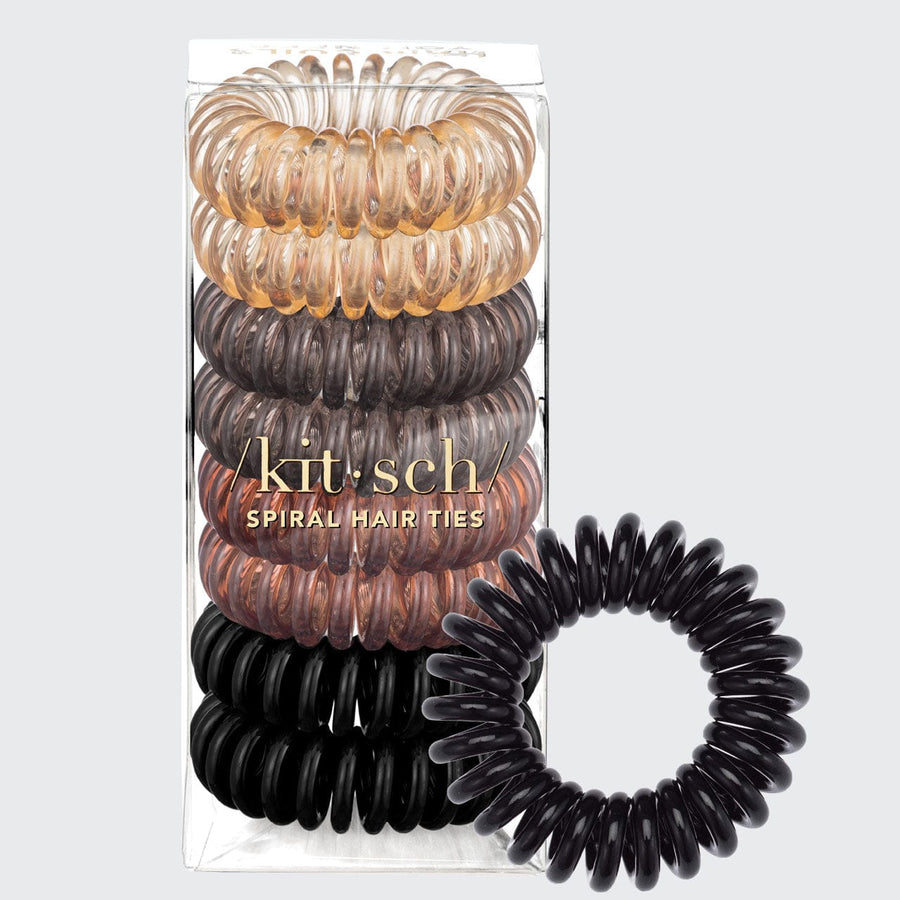 Spiral Hair Ties 8 Pc - Brunette Hair Ties KITSCH 