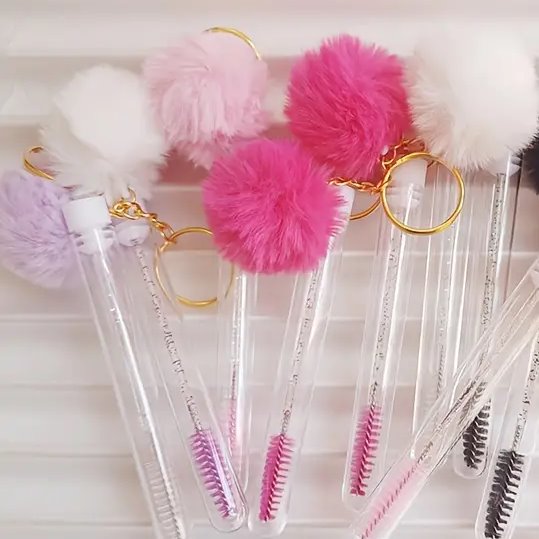 Spoolie Brushes with Keyrings - 10-pack Mega Lash Academy Pom Pom (Sweetie) 