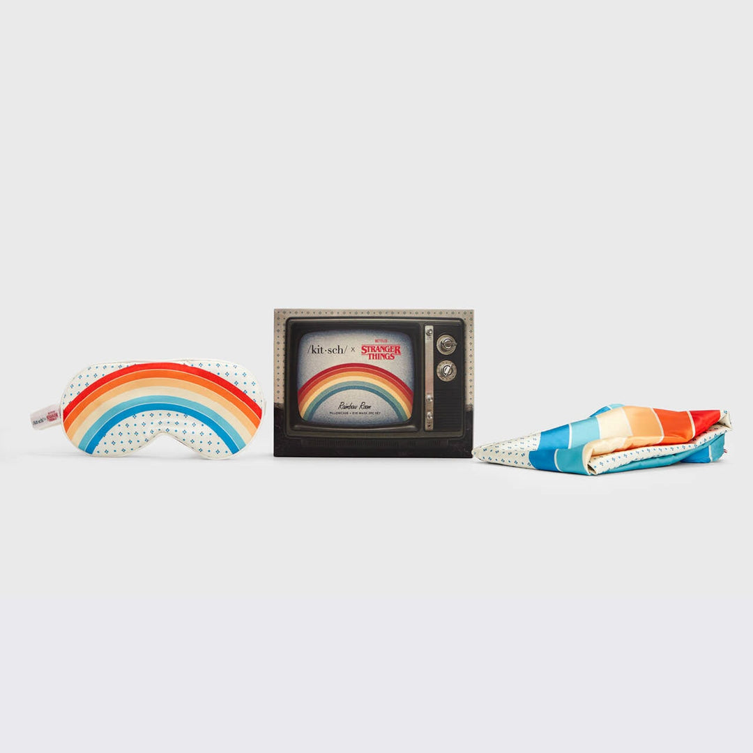 Stranger Things X Kitsch Rainbow Room Pillowcase + Eye Mask 2pc Set Stranger Things KITSCH 