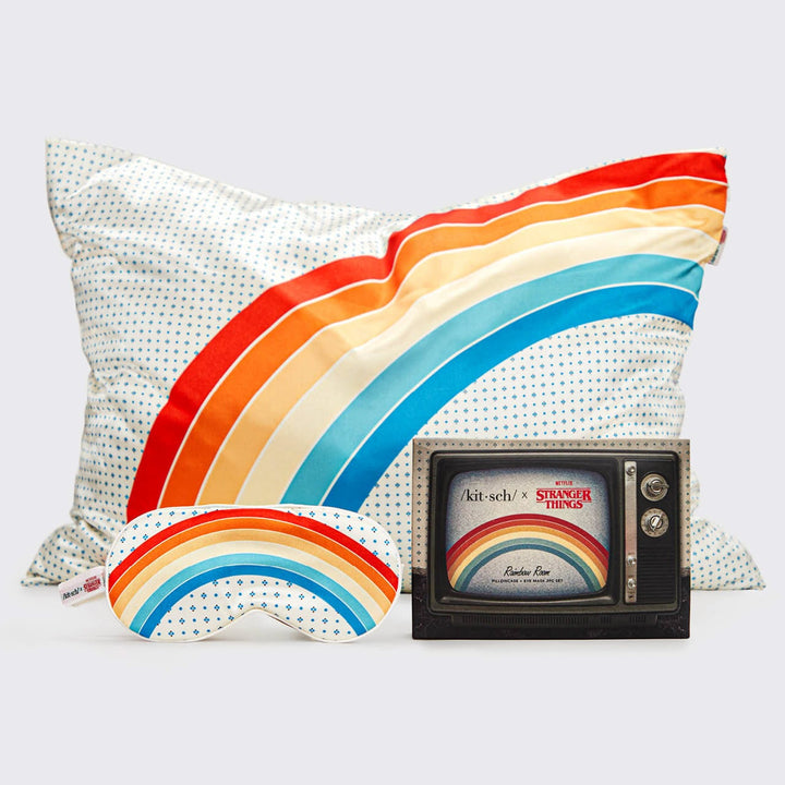 Stranger Things X Kitsch Rainbow Room Pillowcase + Eye Mask 2pc Set Stranger Things KITSCH 