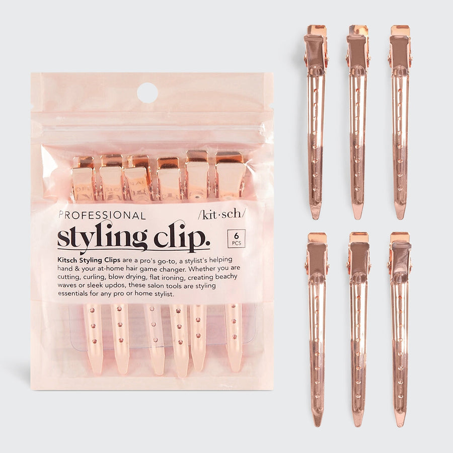 Styling Hair Clips 6pc (Rose Gold) Hair Pin KITSCH 