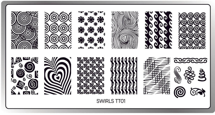 Swirls Stamping Plate STAMPING Twinkled T 