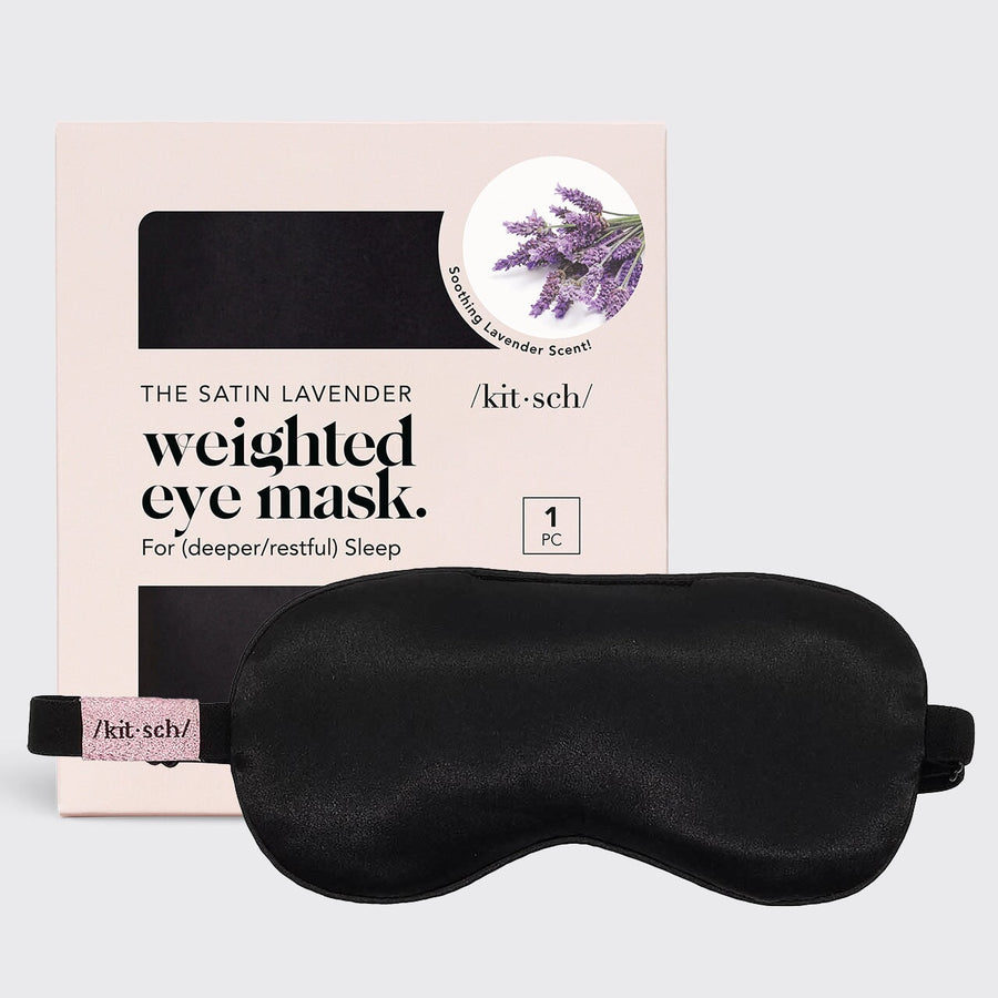 The Lavender Weighted Satin Eye Mask Eye Masks KITSCH 