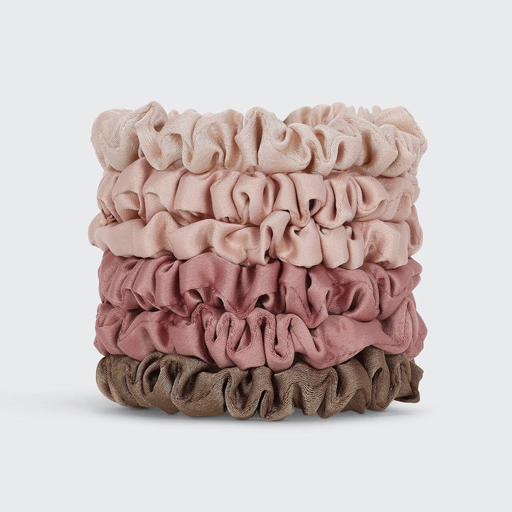 Ultra Petite Satin Scrunchies 6pc - Terracotta Scrunchies KITSCH 