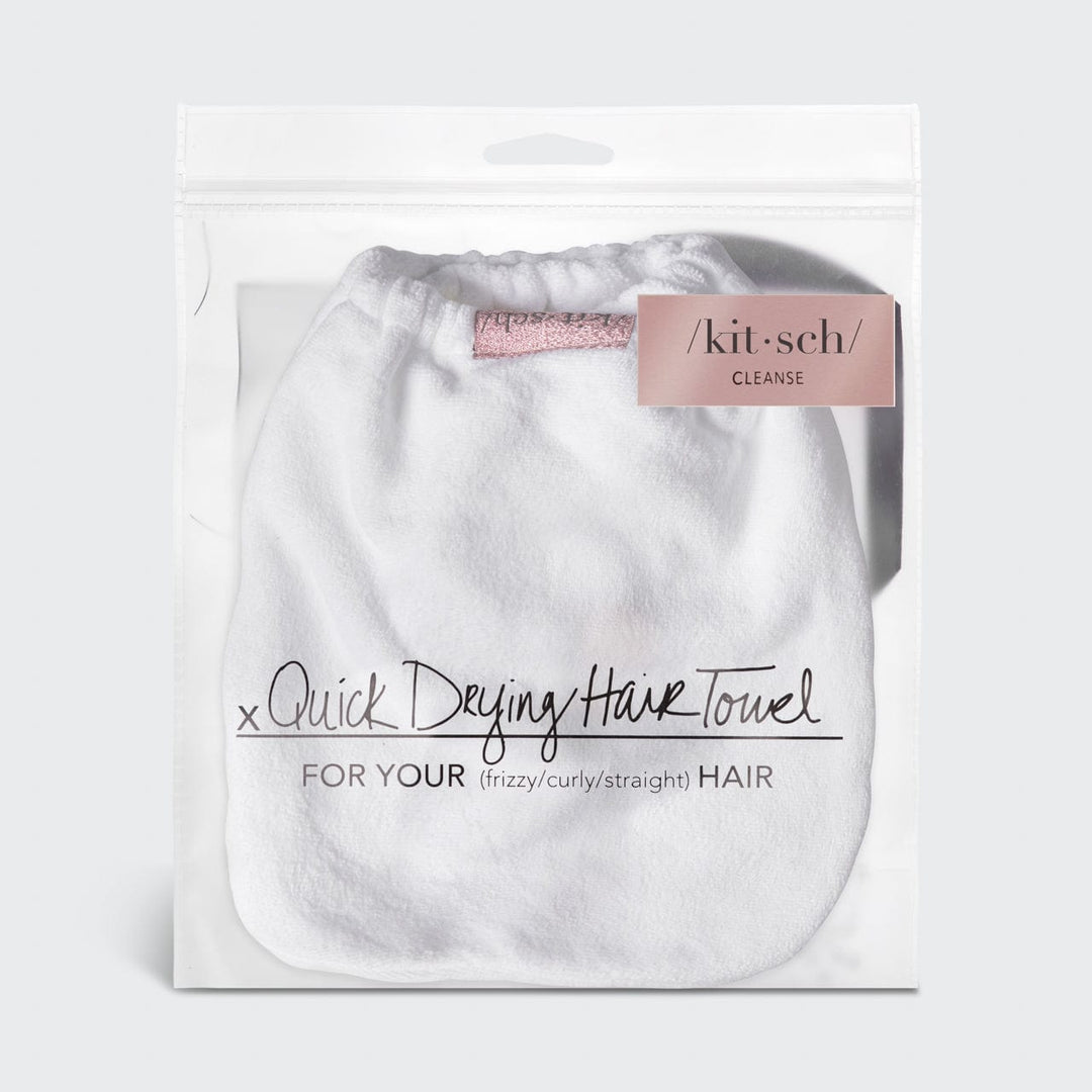 White Microfiber Hair Towel Hair Towels KITSCH 